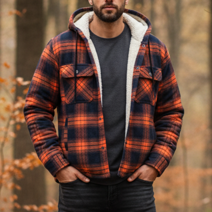 Hemdjacke Herren gefüttert - Sherpa-Futter - Kapuze