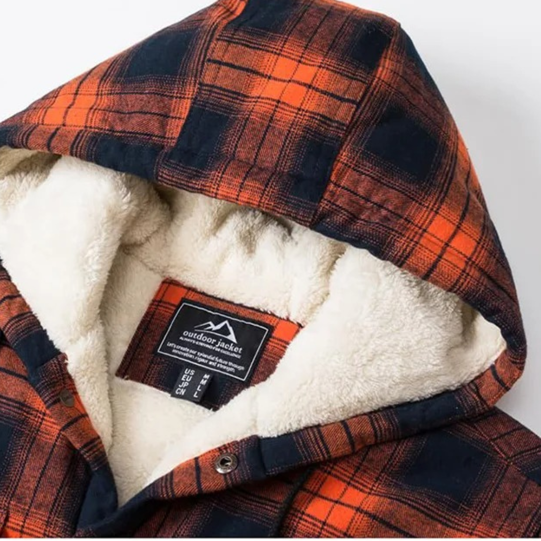 Hemdjacke Herren gefüttert - Sherpa-Futter - Kapuze