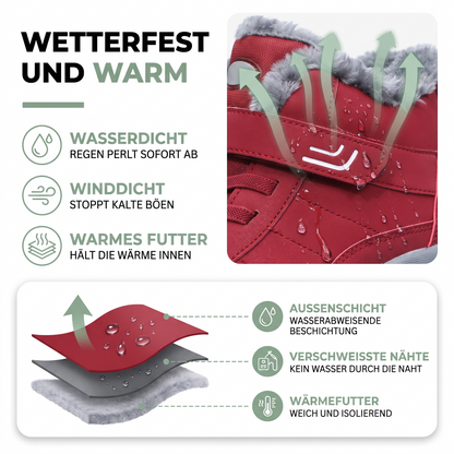 Winterstiefel Damen rot Klettverschluss