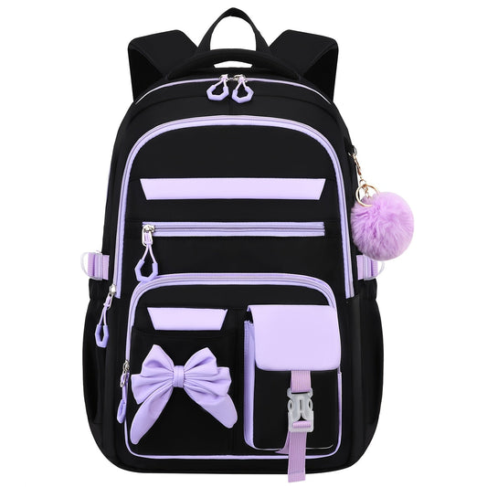 Schulrucksack für Mädchen - mit Schleife - für Laptop 15,6"