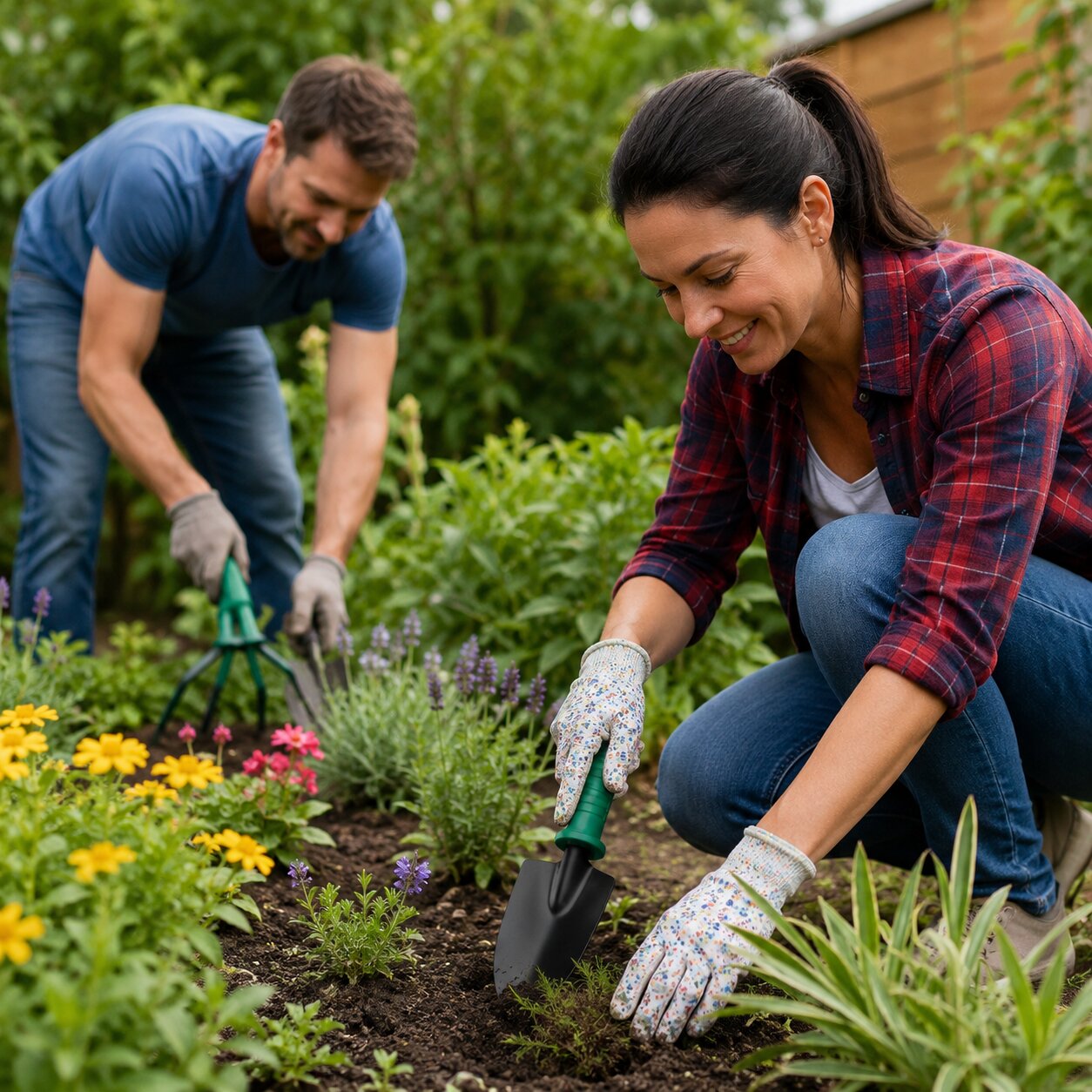 Gartenwerkzeug Set mit Koffer - 10 Teilig Edelstahl - Ergonomisch
