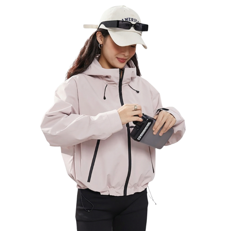 Kurze Regenjacke Damen - Wasserabweisend - Verstellbarer Saum