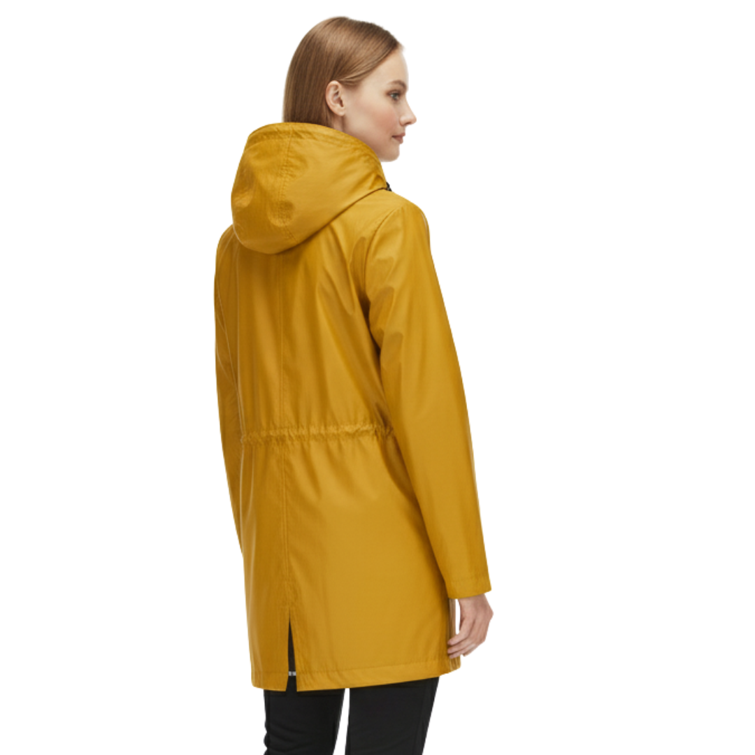 Regenjacke Damen mit Taillenzug - Übergangsjacke mit Kapuze, bis 5XL