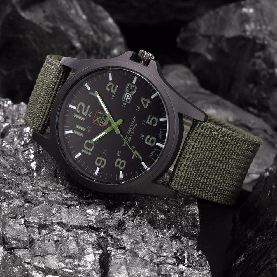 Taktische Herrenuhr – Wasserdicht 200m -  Datumsanzeige - Nylonarmband