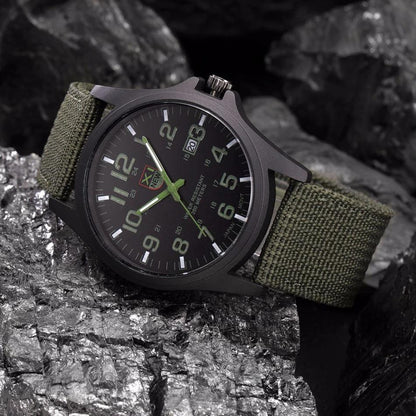 Taktische Herrenuhr – Wasserdicht 200m -  Datumsanzeige - Nylonarmband