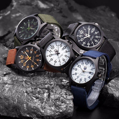 Taktische Herrenuhr – Wasserdicht 200m -  Datumsanzeige - Nylonarmband