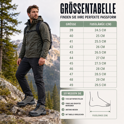 Wanderschuhe Herren - Wasserabweisend - Orthopädischer Komfort