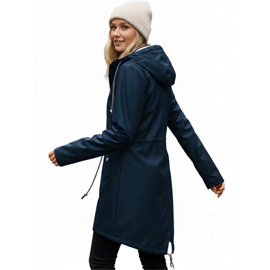 Regenmantel Damen Lang - Übergangsjacke mit Kapuze, bis 5XL