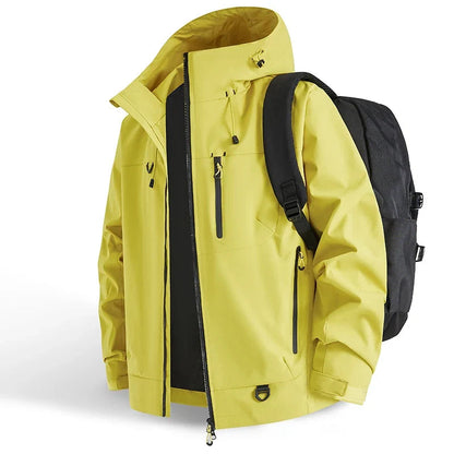 Wasserabweisende Outdoorjacke mit Kapuze und drei Reißverschlusstaschen – Ansicht 11