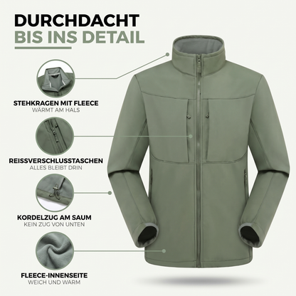 Softshelljacke Herren mit Fleecefutter wasserabweisend