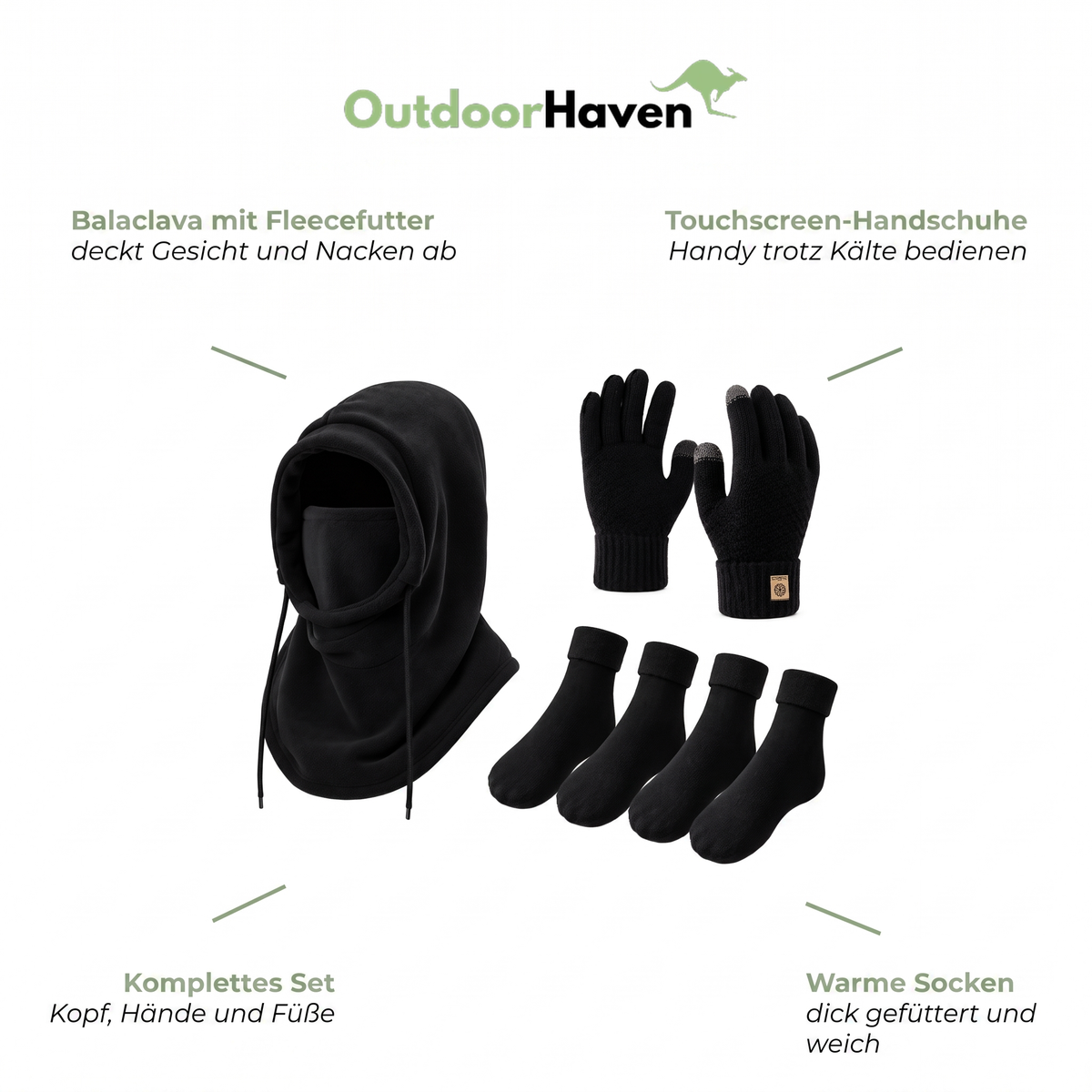 Balaclava – Balaclava, Handschuhe & Socken Set