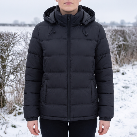 Winterjacke Damen mit Kapuze - Warm Wattiert - Kordelzug
