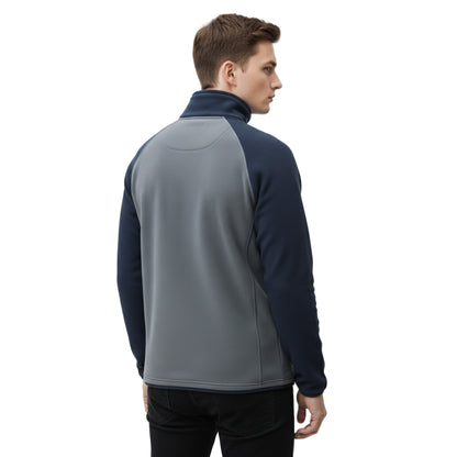 Fleecepullover Herren - Half-Zip - zweifarbig
