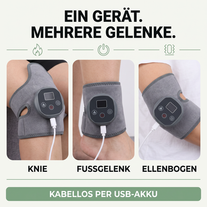 Massagegerät mit Wärme - Wärme & Vibration für Gelenke - Fußgelenk, Knie & Ellenbogen - Groessentabelle und Anwendung
