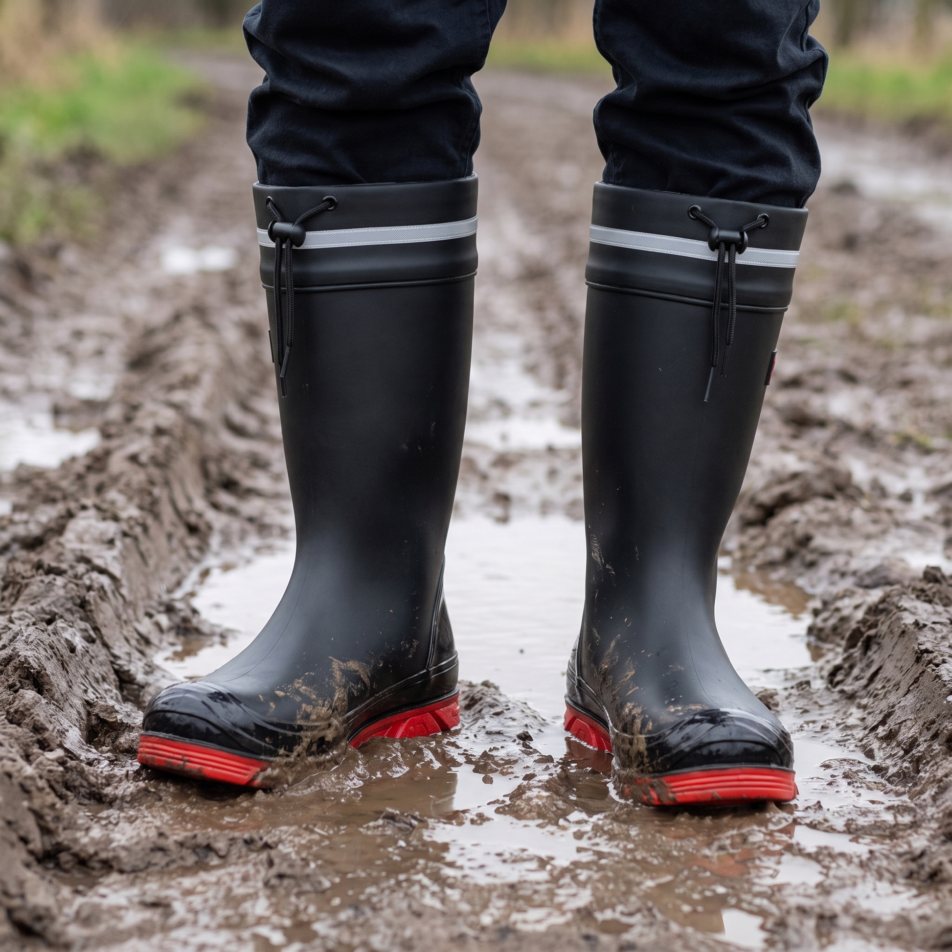 Gummistiefel Herren - hoher Schaft - rutschfeste Profilsohle