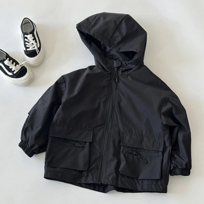 Regenjacke Kinder - wasserdicht mit Kapuze - Übergangsjacke Jungen