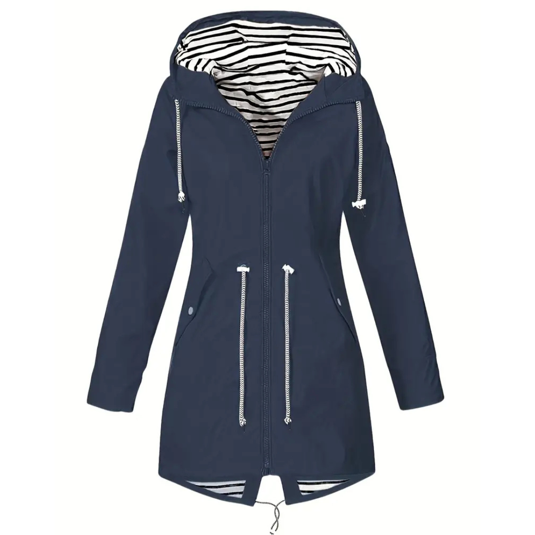 Regenmantel Damen Lang - Übergangsjacke mit Kapuze, bis 5XL