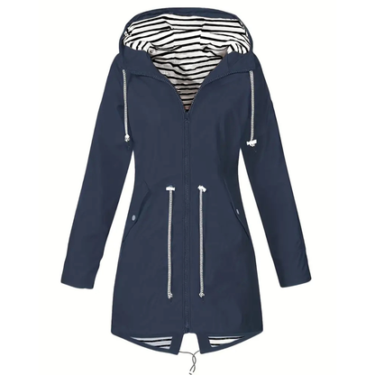 Regenmantel Damen Lang - Übergangsjacke mit Kapuze, bis 5XL