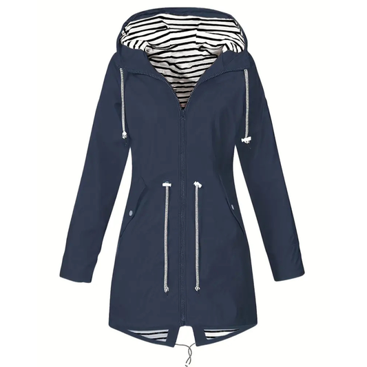 Regenmantel Damen Lang - Übergangsjacke mit Kapuze, bis 5XL