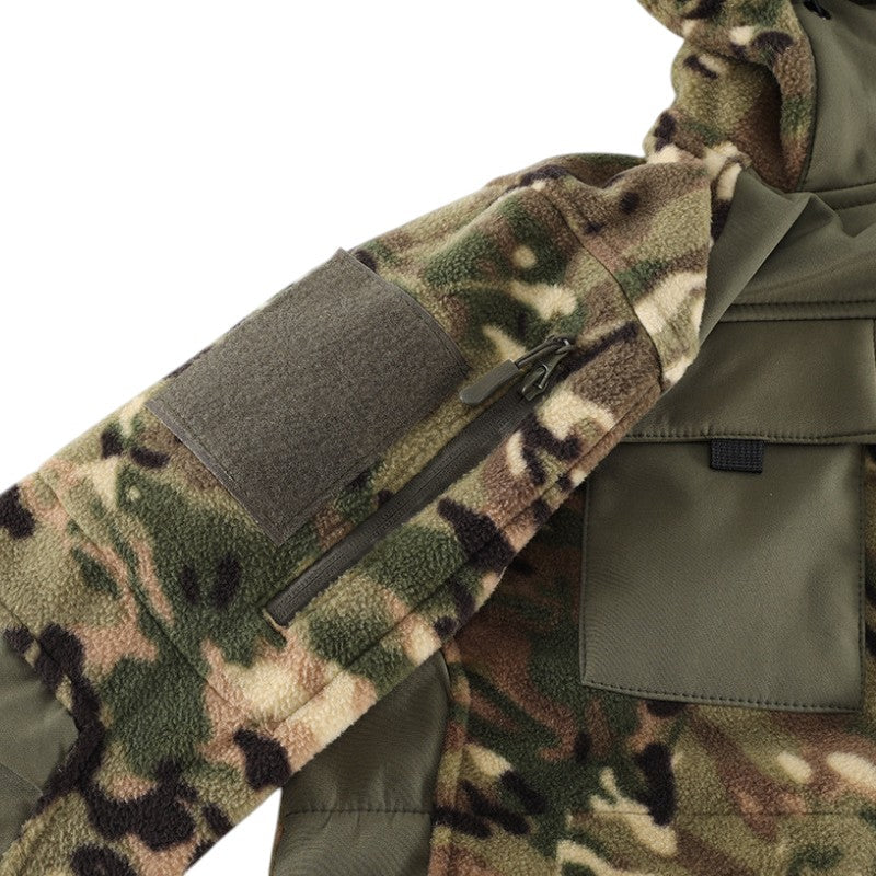 Fleecejacke Herren - Taktisch mit Kapuze - Camouflage & Uni
