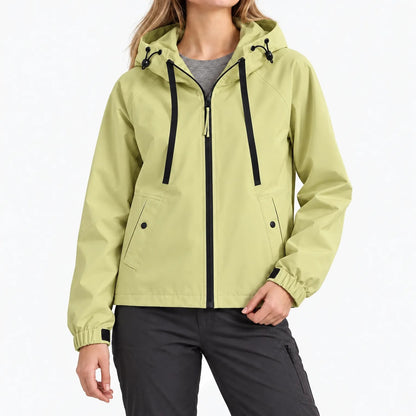 3-in-1 Jacke Damen in Salbeigrün mit Stehkragen und elastischen Bündchen