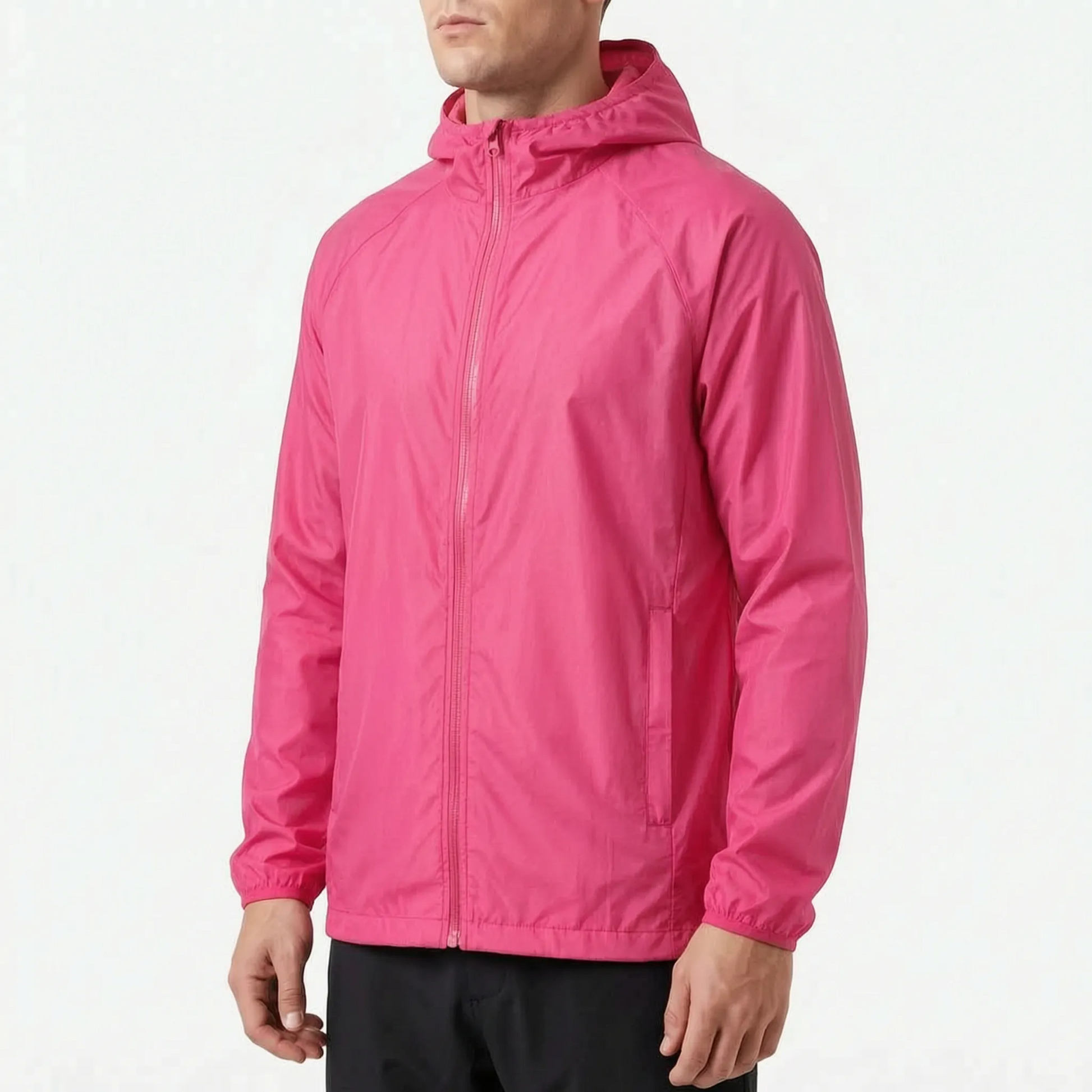 Leichte packbare Windjacke mit Kapuze, unisex, wind- und wasserabweisend – Ansicht 9