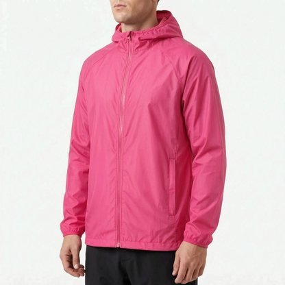 Leichte packbare Windjacke mit Kapuze, unisex, wind- und wasserabweisend – Ansicht 9