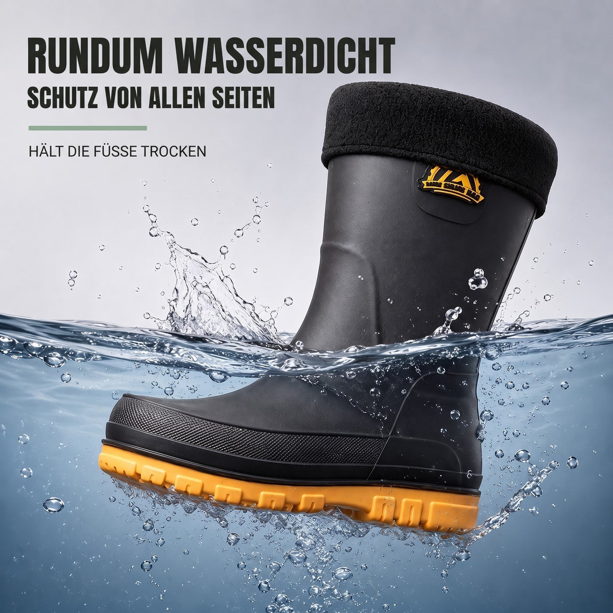Gummistiefel Herren gefüttert – rundum wasserdicht im Wasser