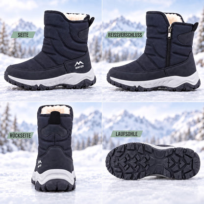 Winterstiefel Herren in Dunkelblau von allen Seiten mit Laufsohle