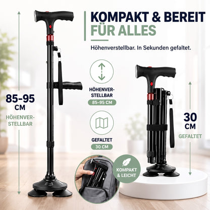 Gehstock klappbar – Höhe 85–95 cm, gefaltet 30 cm