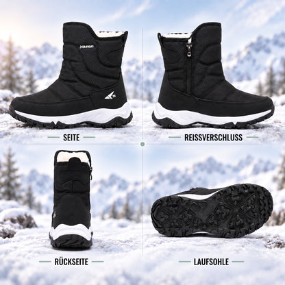 Winterstiefel Herren in Schwarz von allen Seiten mit Laufsohle