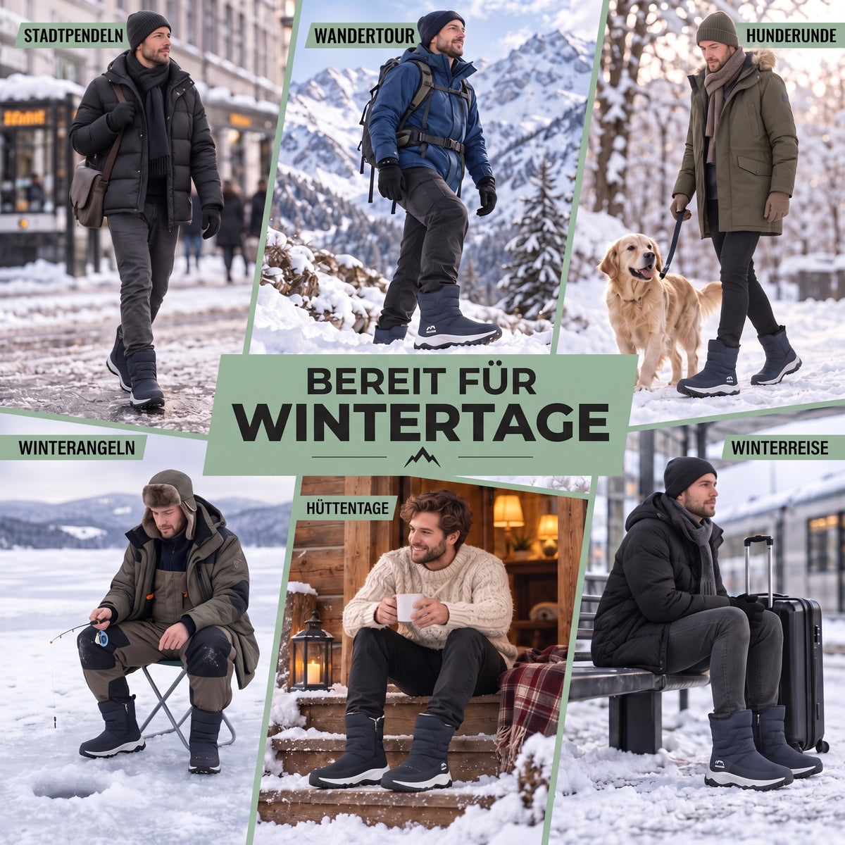 Winterstiefel Herren im Alltag: Stadt, Wandern, Hunderunde, Angeln, Hütte, Reise