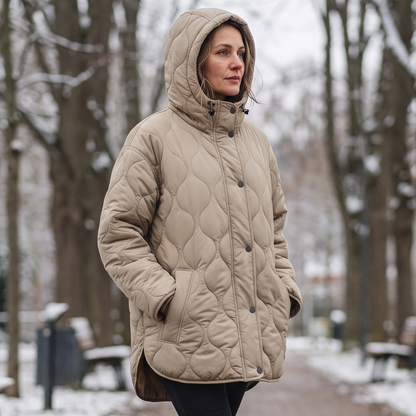 Wintermantel Damen mit Kapuze - Wasserdicht & Winddicht - Steppdesign