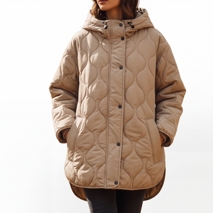 Wintermantel Damen mit Kapuze - Wasserdicht & Winddicht - Steppdesign