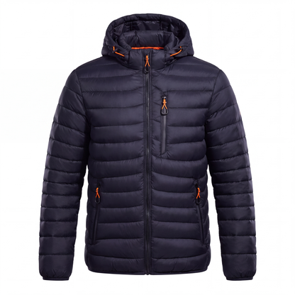 Übergangsjacke Herren - Leichte Steppjacke - Abnehmbare Kapuze