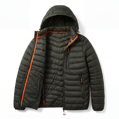 Übergangsjacke Herren - Leichte Steppjacke - Abnehmbare Kapuze