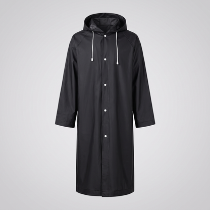Regenmantel Lang Unisex - Wasserdichter Regenumhang mit Kapuze