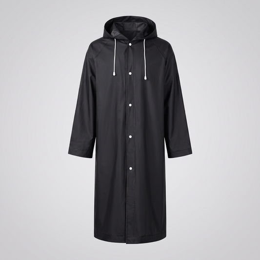 Regenmantel Lang Unisex - Wasserdichter Regenumhang mit Kapuze