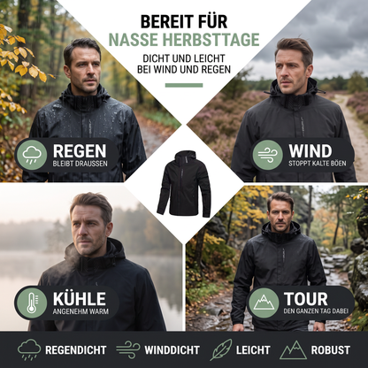 Übergangsjacke Herren - Wasserdicht & Winddicht - Abnehmbare Kapuze