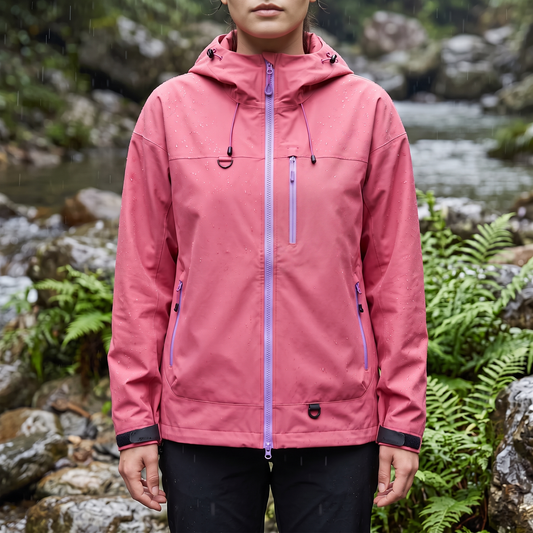 Regenjacke Damen mit Kapuze - Wasserabweisend - Netzfutter