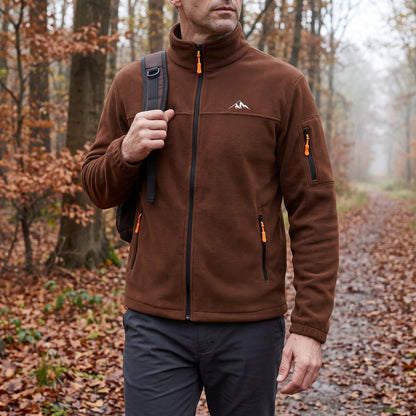Fleecejacke Herren - Winddicht - Stehkragen mit Reißverschluss