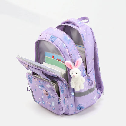 Schulrucksack für Schulkinder - Weltraum-Muster - Reflektorstreifen