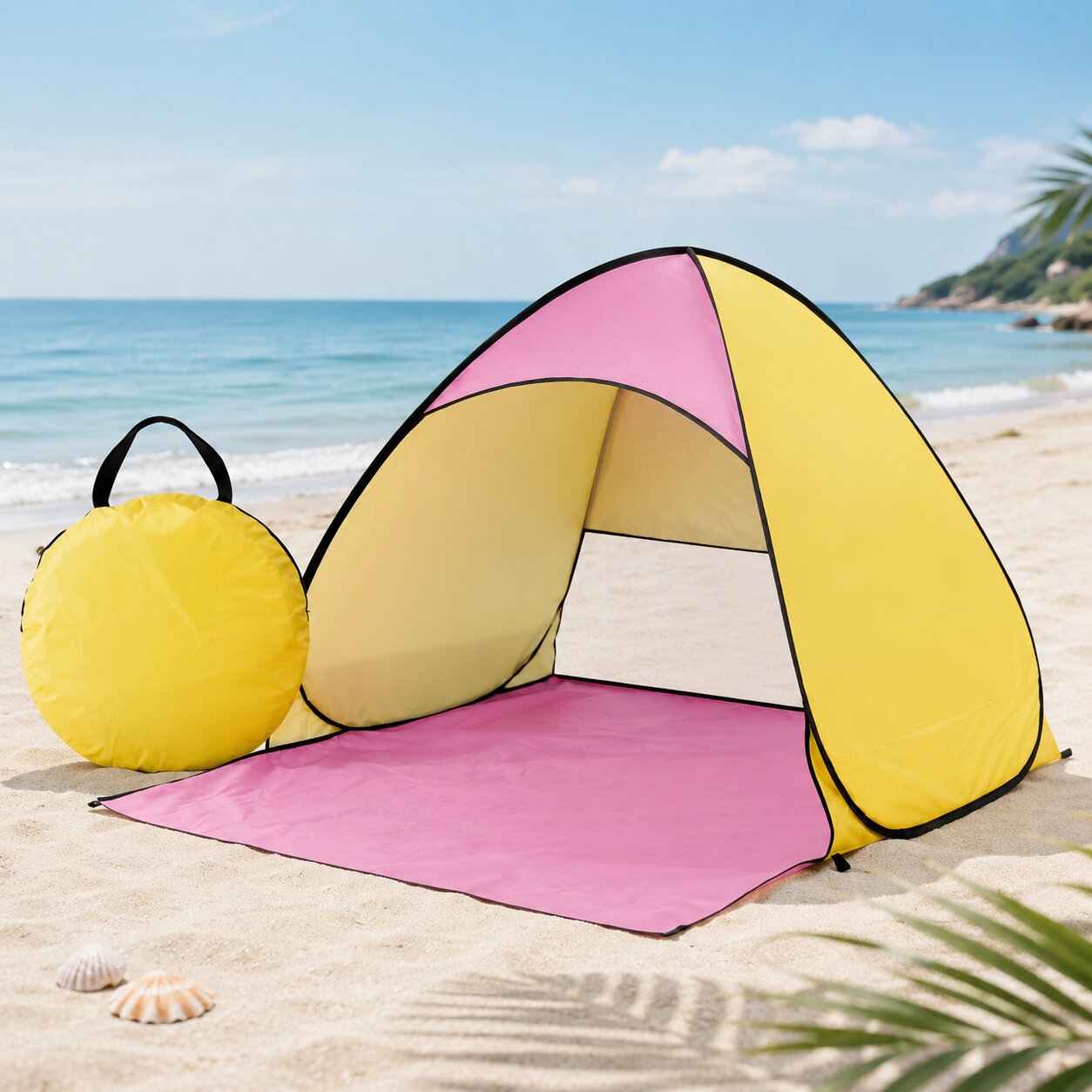 Pop-Up Strandmuschel - UV-Schutz 50+ - Aufbau in Sekunden