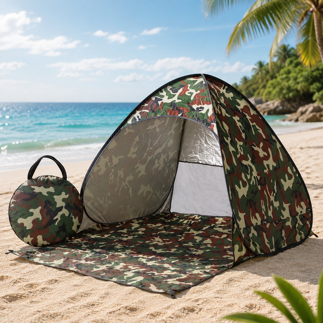 Pop-Up Strandmuschel - UV-Schutz 50+ - Aufbau in Sekunden