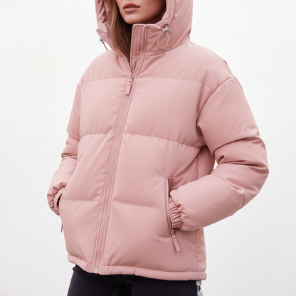 Steppjacke Damen - Wasserdicht & Winddicht - Leichte Winterjacke mit Kapuze