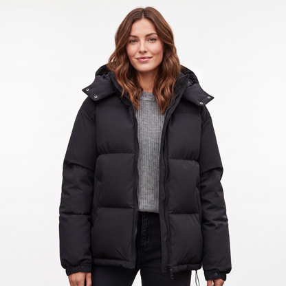 Steppjacke Damen - Wasserdicht & Winddicht - Leichte Winterjacke mit Kapuze