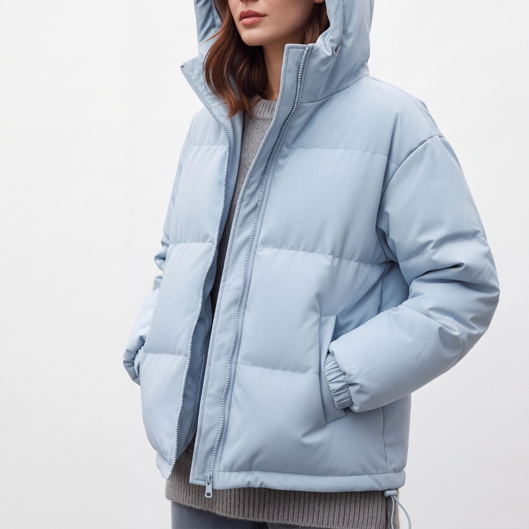 Steppjacke Damen - Wasserdicht & Winddicht - Leichte Winterjacke mit Kapuze