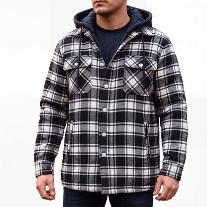 Flanelljacke Herren Kariert - Winddicht - Abnehmbare Kapuze