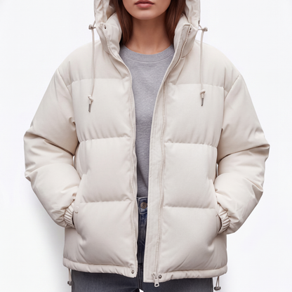 Steppjacke Damen - Wasserdicht & Winddicht - Leichte Winterjacke mit Kapuze