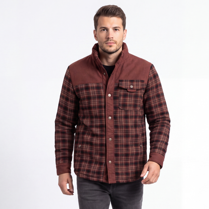 Flanelljacke Herren - Winddicht - Gefüttert & Kariert im Holzfäller-Look